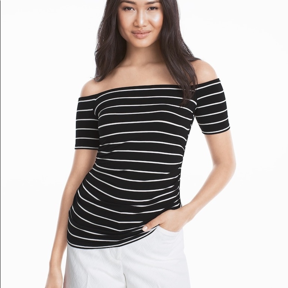 WHBM Barcelona Off-The-Shoulder Tee, S